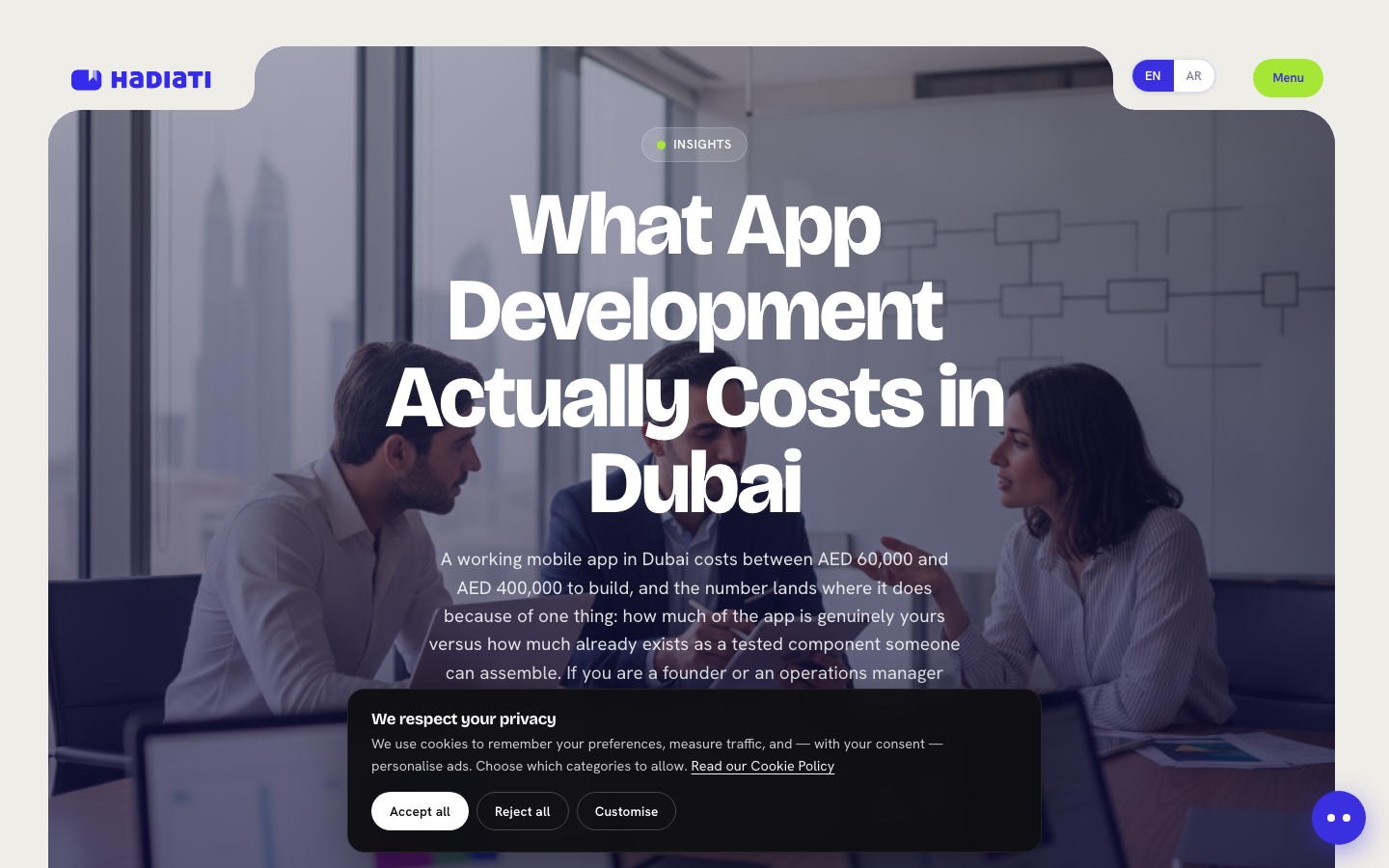 A real article the engine published, live on the client's website